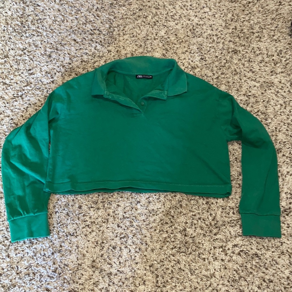 Zara cropped long sleeve with collar
